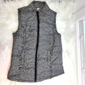 Red Camel women S black white brown lightweight chevron zipper vest